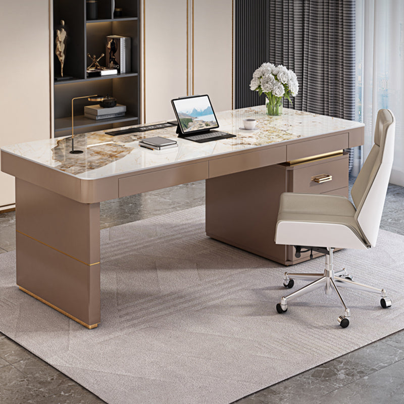 Modern Style Office Desk Rectangular Shape Task Desk with 2-Legs for Office Clearhalo 'furn' 'furn_office_desk' 'Furniture' 'Office Desks' 'Office Furniture' 'office_desk' 6957717