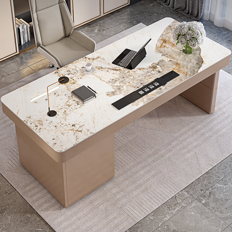 Modern Style Office Desk Rectangular Shape Task Desk with 2-Legs for Office Clearhalo 'furn' 'furn_office_desk' 'Furniture' 'Office Desks' 'Office Furniture' 'office_desk' 6957719