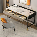 Modern Style Stone Office Desk Rectangular Shape Task Desk with 4-Legs for Home Clearhalo 'furn' 'furn_office_desk' 'Furniture' 'Office Desks' 'Office Furniture' 'office_desk' 6957773