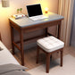 Bureau d'écriture à 1 tiroir, bureau de travail de forme rectangulaire en naturel/marron pour la maison
