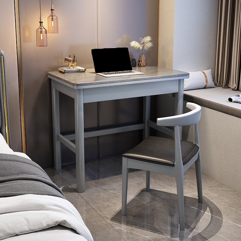 1 Drawer Writing Desk Rectangular Shaped Task Desk in Grey/Black for Home Clearhalo 'furn' 'furn_office_desk' 'Furniture' 'Office Desks' 'Office Furniture' 'office_desk' 6957835