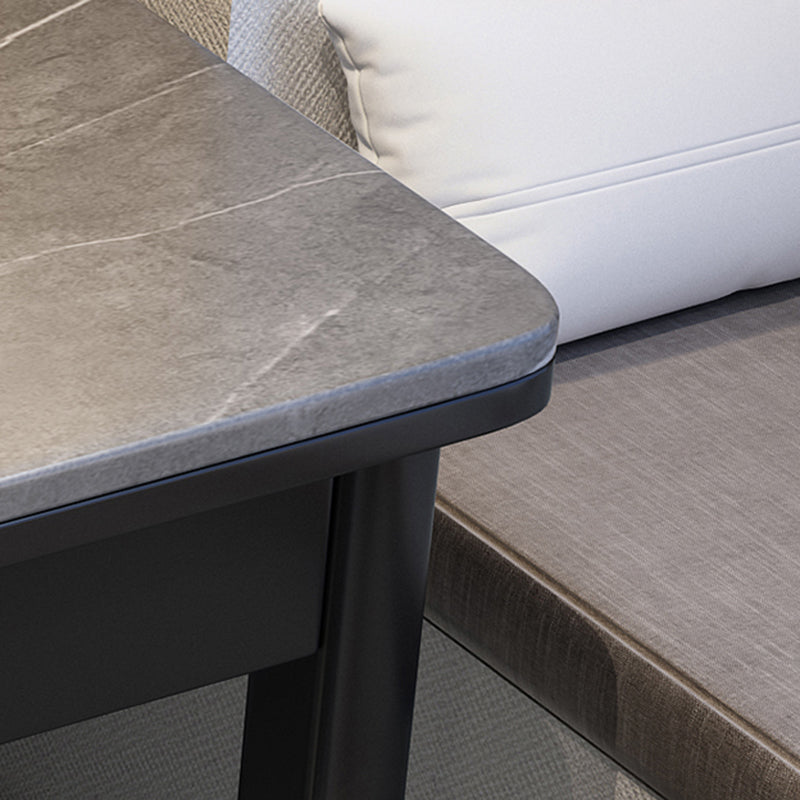 1 Drawer Writing Desk Rectangular Shaped Task Desk in Grey/Black for Home Clearhalo 'furn' 'furn_office_desk' 'Furniture' 'Office Desks' 'Office Furniture' 'office_desk' 6957839