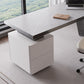 Modern Stone Top Office Desk Free Form Task Desk with 2 Drawers for Home Clearhalo 'furn' 'furn_office_desk' 'Furniture' 'Office Desks' 'Office Furniture' 'office_desk' 6957975