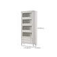 White Standard Bookshelf Modern Wooden Bookcase with Cabinets