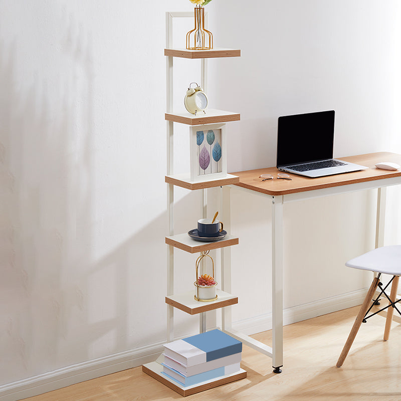 Contemporary Standard Bookshelf Open Back Engineered Wood Bookcase Clearhalo 'Bookcases' 'furn' 'furn_bookcases' 'Furniture' 'Office Furniture' 6958081