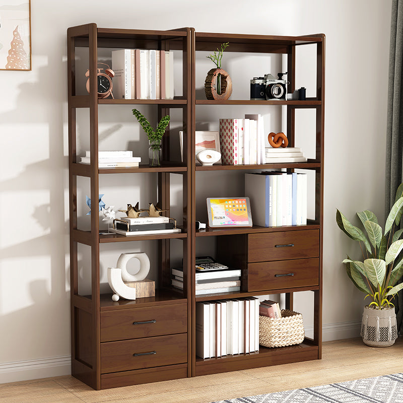 Modern Style Open Back Bookshelf Standard Wooden Shelf Bookcase