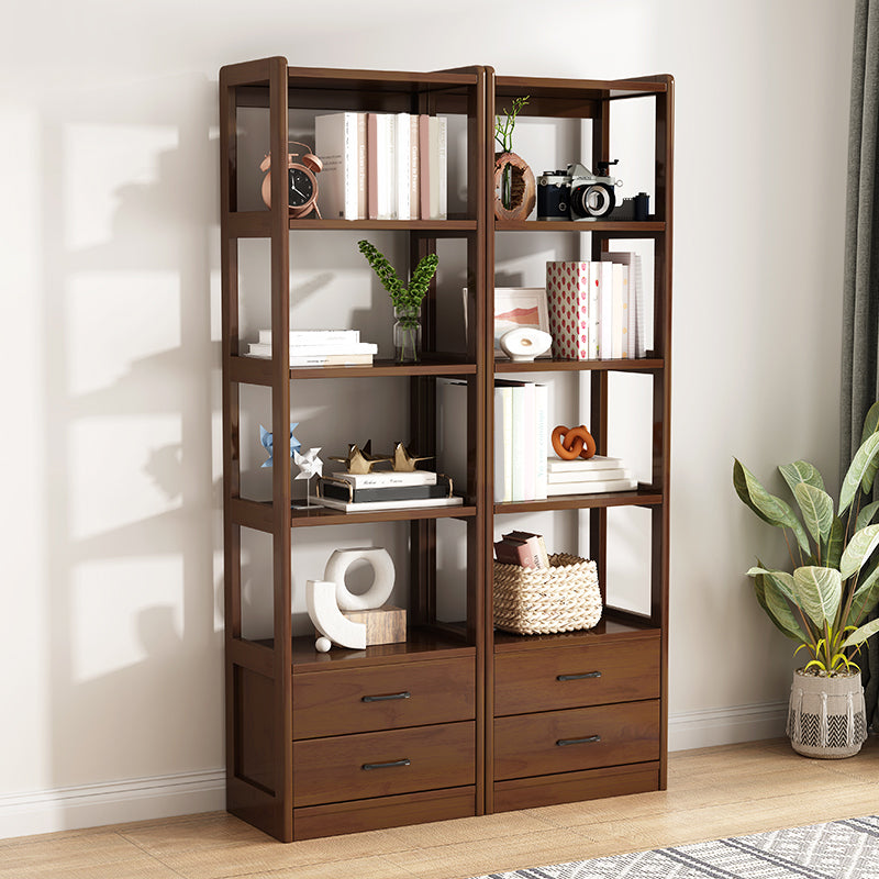 Modern Style Open Back Bookshelf Standard Wooden Shelf Bookcase