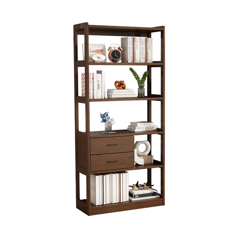Modern Style Open Back Bookshelf Standard Wooden Shelf Bookcase