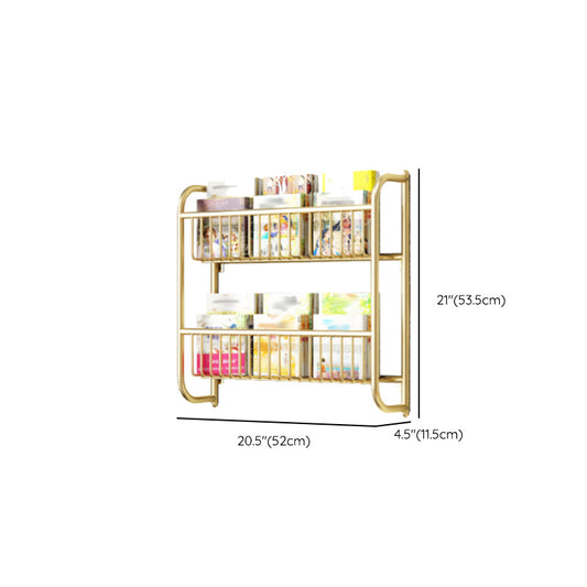 Wandgemonteerde standaard boekenplank metalen planken inclusief boekenkast in goud
