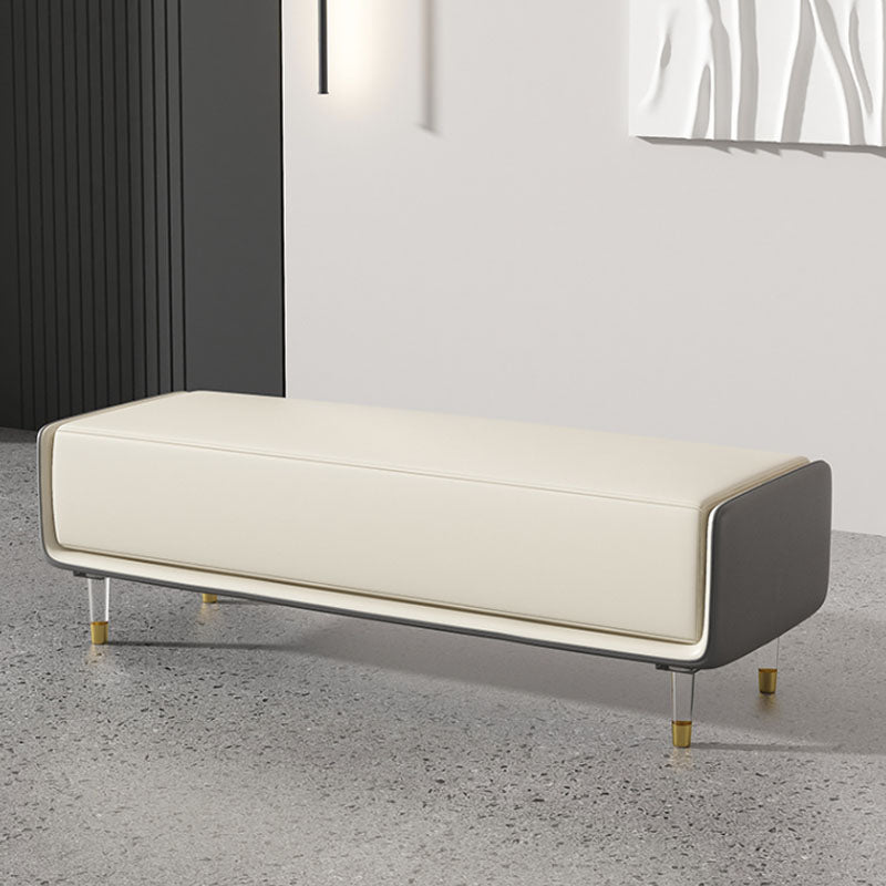 Glam Cushioned Seating Bench Rectangle Entryway and Bedroom Bench 59"L x 16"W x 18"H Gray Clearhalo 'Benches' 'Chairs & Seating' 'furn' 'furn_benches' 'Furniture' 'Living Room Furniture' 6958177
