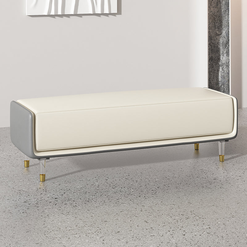 Glam Cushioned Seating Bench Rectangle Entryway and Bedroom Bench Gray Clearhalo 'Benches' 'Chairs & Seating' 'furn' 'furn_benches' 'Furniture' 'Living Room Furniture' 6958181