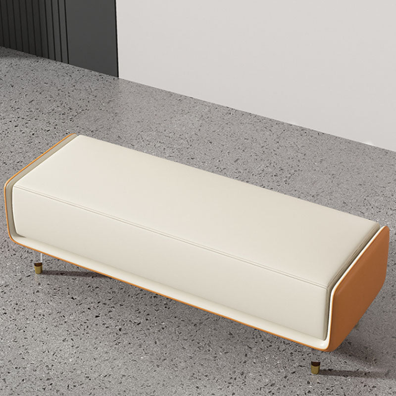 Glam Cushioned Seating Bench Rectangle Entryway and Bedroom Bench 59"L x 16"W x 18"H Orange Clearhalo 'Benches' 'Chairs & Seating' 'furn' 'furn_benches' 'Furniture' 'Living Room Furniture' 6958182