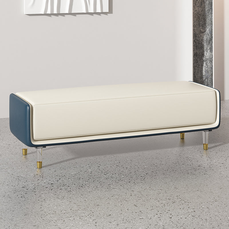 Glam Cushioned Seating Bench Rectangle Entryway and Bedroom Bench Blue Clearhalo 'Benches' 'Chairs & Seating' 'furn' 'furn_benches' 'Furniture' 'Living Room Furniture' 6958184