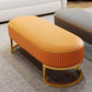 Glam Style Entryway Bench Cushioned Metal Seating Bench , 18" W Orange Clearhalo 'Benches' 'Chairs & Seating' 'furn' 'furn_benches' 'Furniture' 'Living Room Furniture' 6958201