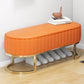 Glam Cushioned Seating Bench Oval Entryway and Bedroom Bench , 18" W Orange Clearhalo 'Benches' 'Chairs & Seating' 'furn' 'furn_benches' 'Furniture' 'Living Room Furniture' 6958222