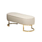 Glam Cushioned Seating Bench Oval Entryway and Bedroom Bench , 18" W Clearhalo 'Benches' 'Chairs & Seating' 'furn' 'furn_benches' 'Furniture' 'Living Room Furniture' 6958226