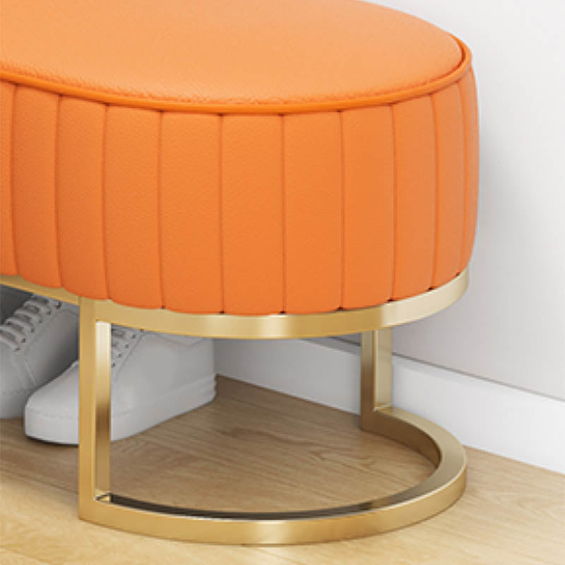 Glam Cushioned Seating Bench Oval Entryway and Bedroom Bench , 18" W Clearhalo 'Benches' 'Chairs & Seating' 'furn' 'furn_benches' 'Furniture' 'Living Room Furniture' 6958227