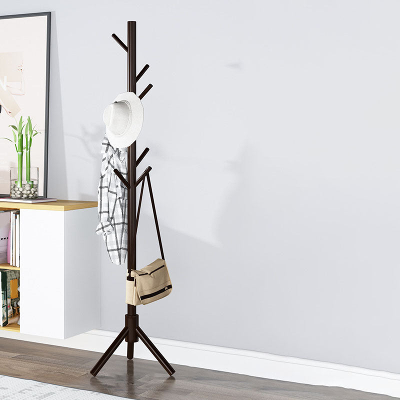 Moderne jas hangers vrijstaand houten rek met jashaken