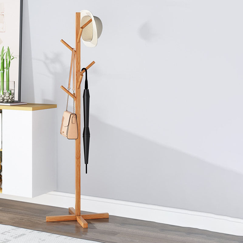Moderne jas hangers vrijstaand houten rek met jashaken