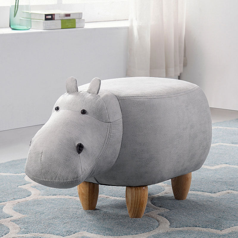 Leather Standard Stool Modern Style Simple Household Hippo Footstool White 1 Piece Clearhalo 'furn' 'furn_ottomans_poufs' 'Furniture' 'Living Room Furniture' 'Ottomans & Poufs' 'ottomans_poufs' 6958337