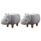 Leather Standard Stool Modern Style Simple Household Hippo Footstool White 2 Piece Set Clearhalo 'furn' 'furn_ottomans_poufs' 'Furniture' 'Living Room Furniture' 'Ottomans & Poufs' 'ottomans_poufs' 6958340