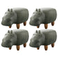 Leather Standard Stool Modern Style Simple Household Hippo Footstool Green 4 Piece Set Clearhalo 'furn' 'furn_ottomans_poufs' 'Furniture' 'Living Room Furniture' 'Ottomans & Poufs' 'ottomans_poufs' 6958357