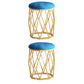 Solid Color Flannel Standard Stool Modern Style Simple Round Cushion Stool Blue 2 Piece Set Clearhalo 'furn' 'furn_ottomans_poufs' 'Furniture' 'Living Room Furniture' 'Ottomans & Poufs' 'ottomans_poufs' 6958385