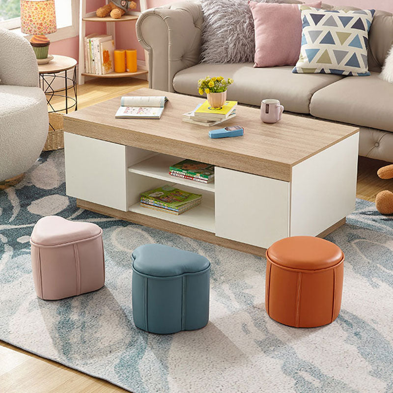 Solid Color Leather Standard Stool Modern Style Simple Unique Shape Footrest Clearhalo 'furn' 'furn_ottomans_poufs' 'Furniture' 'Living Room Furniture' 'Ottomans & Poufs' 'ottomans_poufs' 6958391