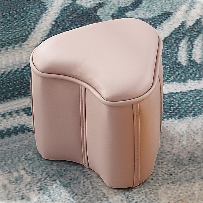 Solid Color Leather Standard Stool Modern Style Simple Unique Shape Footrest Pink 1 Piece Clearhalo 'furn' 'furn_ottomans_poufs' 'Furniture' 'Living Room Furniture' 'Ottomans & Poufs' 'ottomans_poufs' 6958395