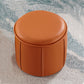 Solid Color Leather Standard Stool Modern Style Simple Unique Shape Footrest Orange 1 Piece Clearhalo 'furn' 'furn_ottomans_poufs' 'Furniture' 'Living Room Furniture' 'Ottomans & Poufs' 'ottomans_poufs' 6958421