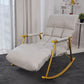 Single Modern Style Chaise Lazy Sofa Chair Lounge Leisure Rocking Chair White Clearhalo 'Chairs & Seating' 'furn' 'furn_rocking_chairs' 'Furniture' 'Living Room Furniture' 'Rocking Chairs' 'rocking_chairs' 6958432