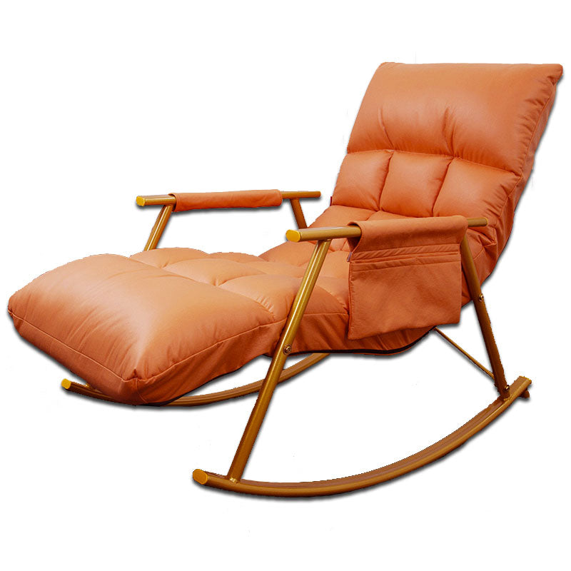 Single Modern Style Chaise Lazy Sofa Chair Lounge Leisure Rocking Chair Orange Clearhalo 'Chairs & Seating' 'furn' 'furn_rocking_chairs' 'Furniture' 'Living Room Furniture' 'Rocking Chairs' 'rocking_chairs' 6958433