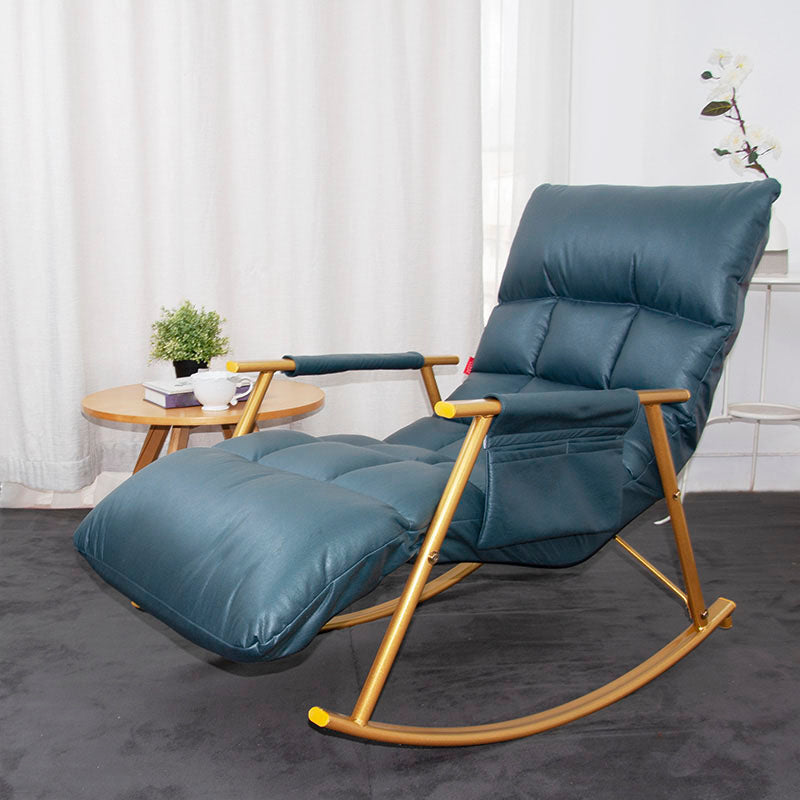 Single Modern Style Chaise Lazy Sofa Chair Lounge Leisure Rocking Chair Blue Clearhalo 'Chairs & Seating' 'furn' 'furn_rocking_chairs' 'Furniture' 'Living Room Furniture' 'Rocking Chairs' 'rocking_chairs' 6958435