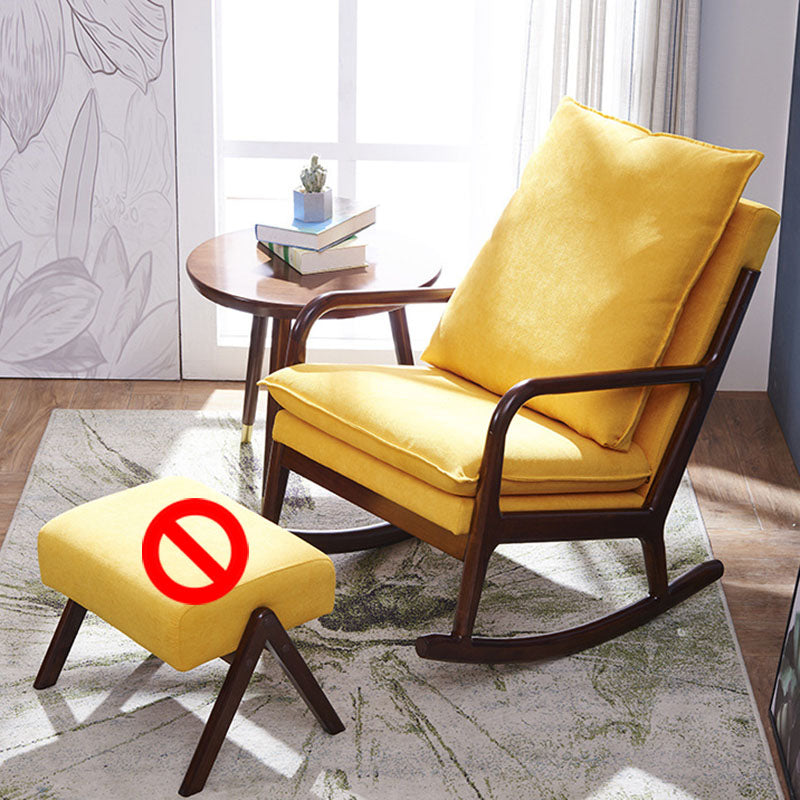 Mid Century Modern Style Sofa Rocking Chair Indoor Rocking Chair with Cushion Rocking Chair Yellow Clearhalo 'Chairs & Seating' 'furn' 'furn_rocking_chairs' 'Furniture' 'Living Room Furniture' 'Rocking Chairs' 'rocking_chairs' 6958477