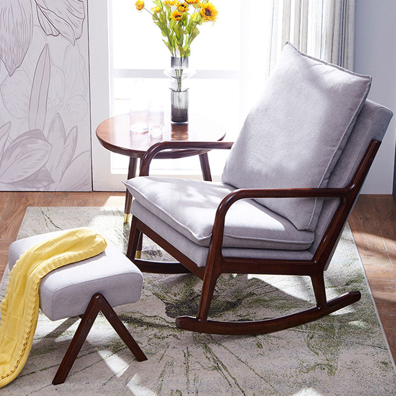 Mid Century Modern Style Sofa Rocking Chair Indoor Rocking Chair with Cushion Rocking Chair with Ottomans Gray Clearhalo 'Chairs & Seating' 'furn' 'furn_rocking_chairs' 'Furniture' 'Living Room Furniture' 'Rocking Chairs' 'rocking_chairs' 6958481