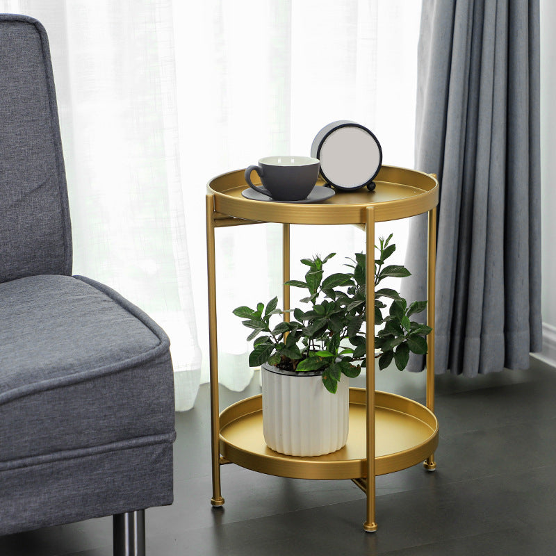 オープンストレージアクセントテーブルナイトスタンドアンティークフィニッシュベッドナイトスタンド2つの棚付き