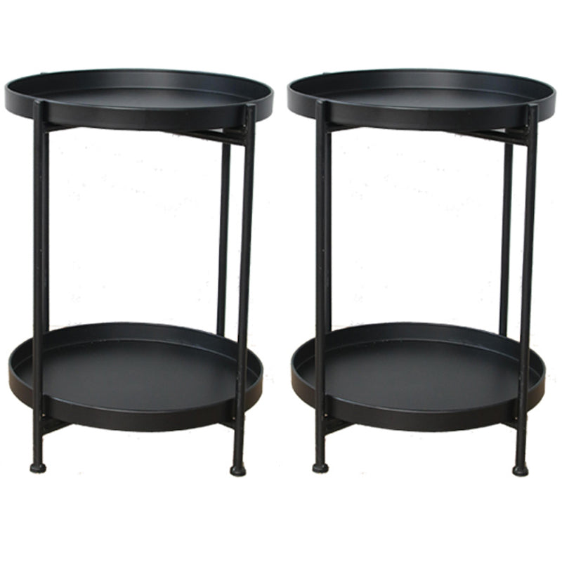 オープンストレージアクセントテーブルナイトスタンドアンティークフィニッシュベッドナイトスタンド2つの棚付き