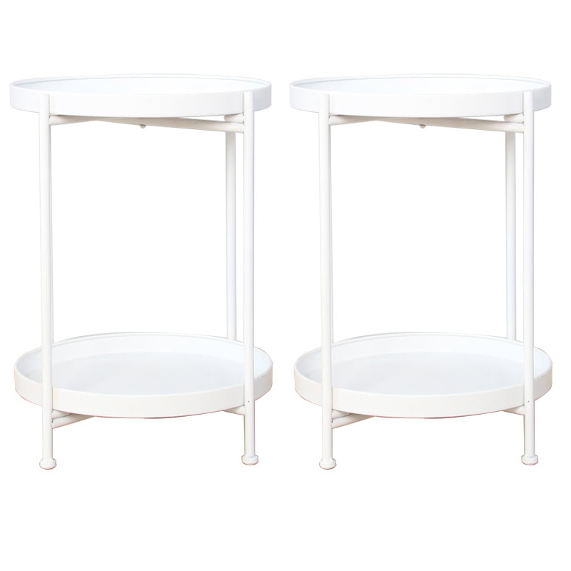 オープンストレージアクセントテーブルナイトスタンドアンティークフィニッシュベッドナイトスタンド2つの棚付き