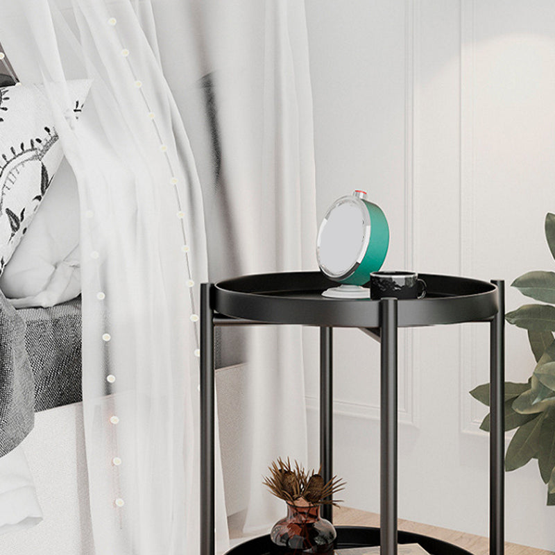 オープンストレージアクセントテーブルナイトスタンドアンティークフィニッシュベッドナイトスタンド2つの棚付き