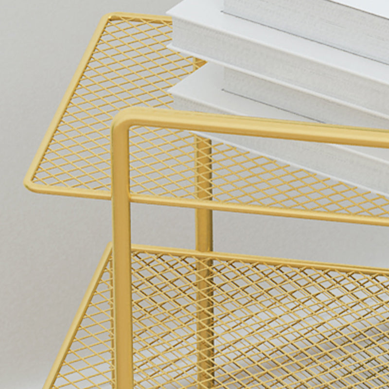 Open Storage Glam Accent Table Nightstand Antique Finish Bed Nightstand