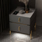 Contemporary Accent Table Nightstand Stone Night Table with Drawers