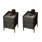Contemporary Accent Table Nightstand Stone Night Table with Drawers