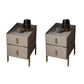 Contemporary Accent Table Nightstand Stone Night Table with Drawers