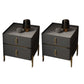 Contemporary Accent Table Nightstand Stone Night Table with Drawers