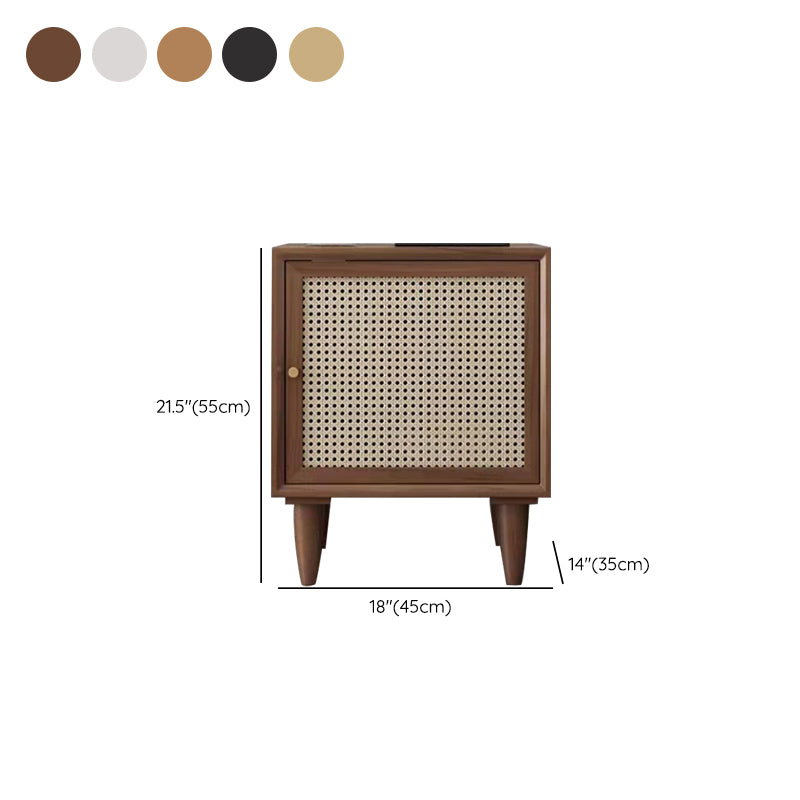 Accento contemporaneo tavolo da comodino con finitura antica con porte con porte