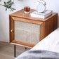Contemporary Bedside Cabinet Antique Finish Bed Nightstand with Doors