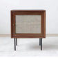 Contemporary Bedside Cabinet Antique Finish Bed Nightstand with Doors