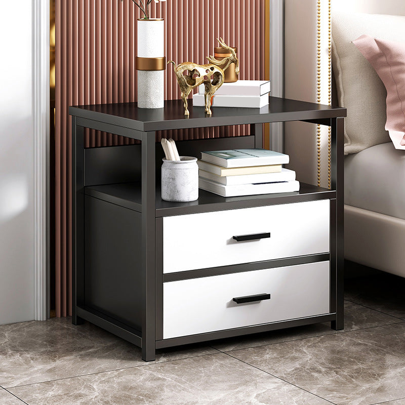 Drawer Storage Accent Table Nightstand Antique Finish Modern Bed Nightstand Black 1 Piece 2 Clearhalo 'Bedroom Furniture' 'furn' 'furn_night_stand' 'Furniture' 'night_stand' 'Nightstands' 6958949