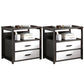 Drawer Storage Accent Table Nightstand Antique Finish Modern Bed Nightstand Black 2 Piece Set 2 Clearhalo 'Bedroom Furniture' 'furn' 'furn_night_stand' 'Furniture' 'night_stand' 'Nightstands' 6958951