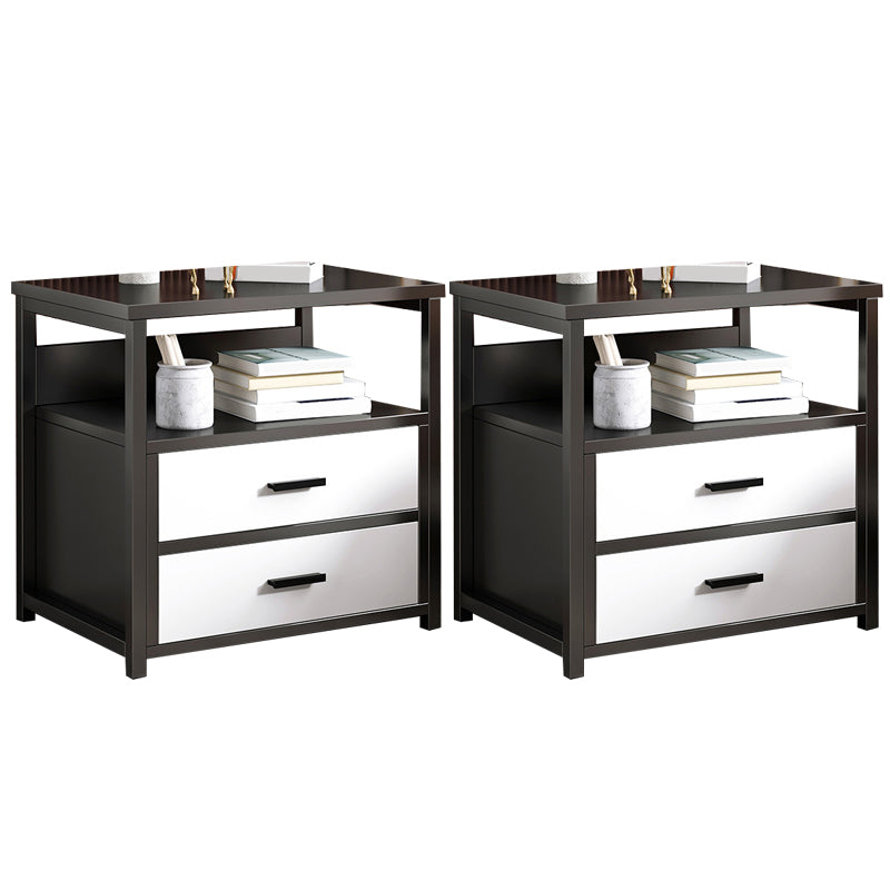 Drawer Storage Accent Table Nightstand Antique Finish Modern Bed Nightstand Black 2 Piece Set 2 Clearhalo 'Bedroom Furniture' 'furn' 'furn_night_stand' 'Furniture' 'night_stand' 'Nightstands' 6958951